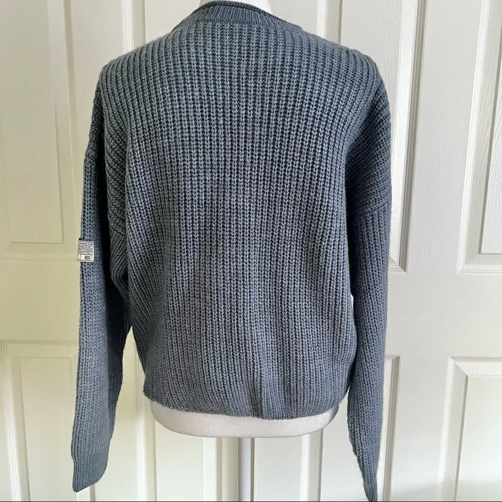 NEW BDG Urban Outfitters Fisherman Knit Sweater Blue Large